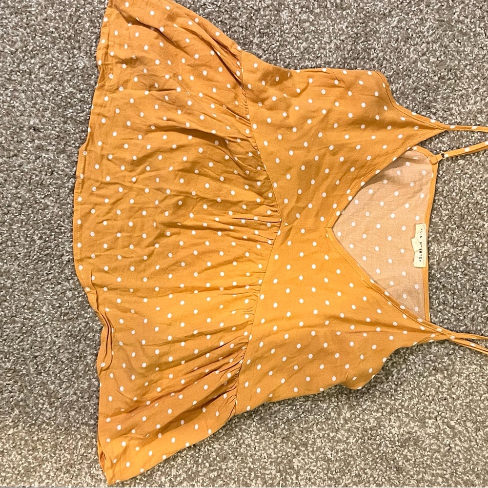 Madewell Women's Mustard Polka Dot Top